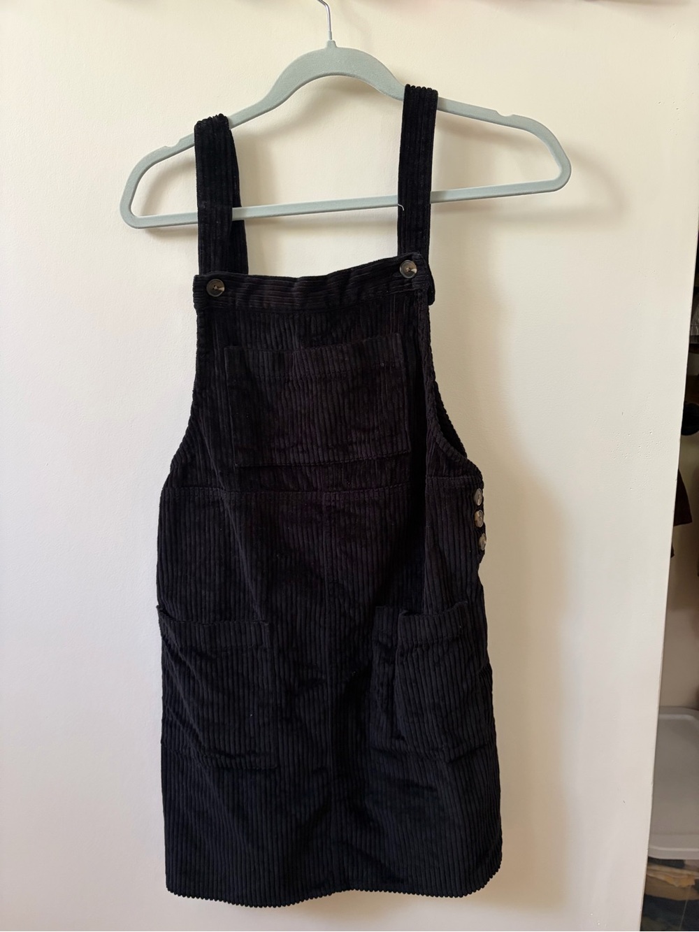 Wild Fable Corduroy Mini Overall Dress in Black Like New